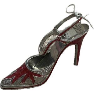 Palais Royal Miniature Shoe Red Swarovski Crystal Enamel High Heel Shoe NWT)